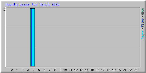 Hourly usage for March 2025